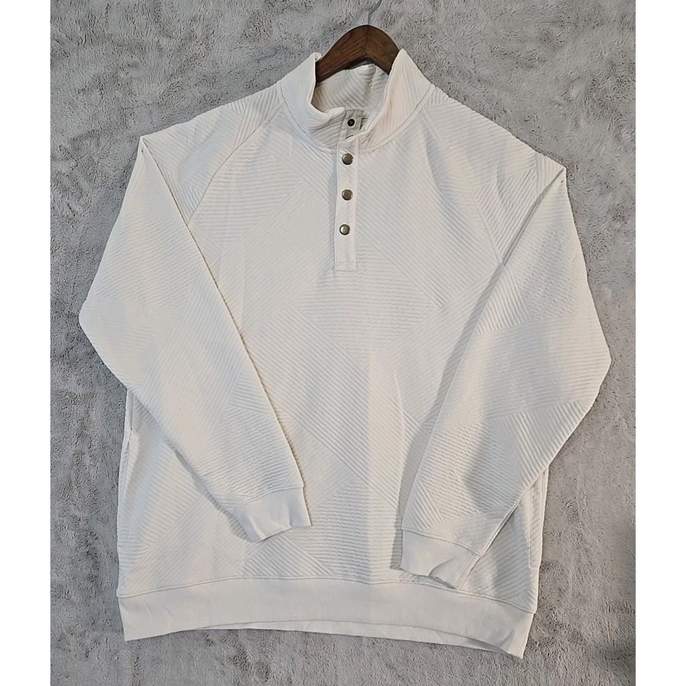Goodfellow & Co. Men's Snap Pullover Sweatshirt X- LARGE Cream * New*